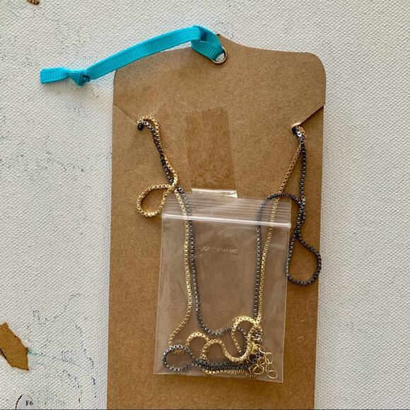 Shiraleah x Anthropologie | Sadie Gold and Silver Chain Drop Necklace Boho Style - Picture 5 of 8